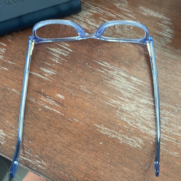 Warby Parker Percey Jr blue clear eyeglasses with logo black case - Picture 6 of 13